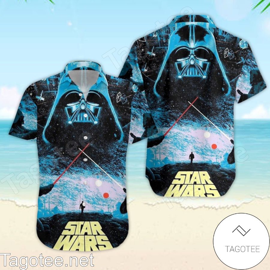 Darth Vader Star Wars Galaxy Black Blue Hawaiian Shirt And Short