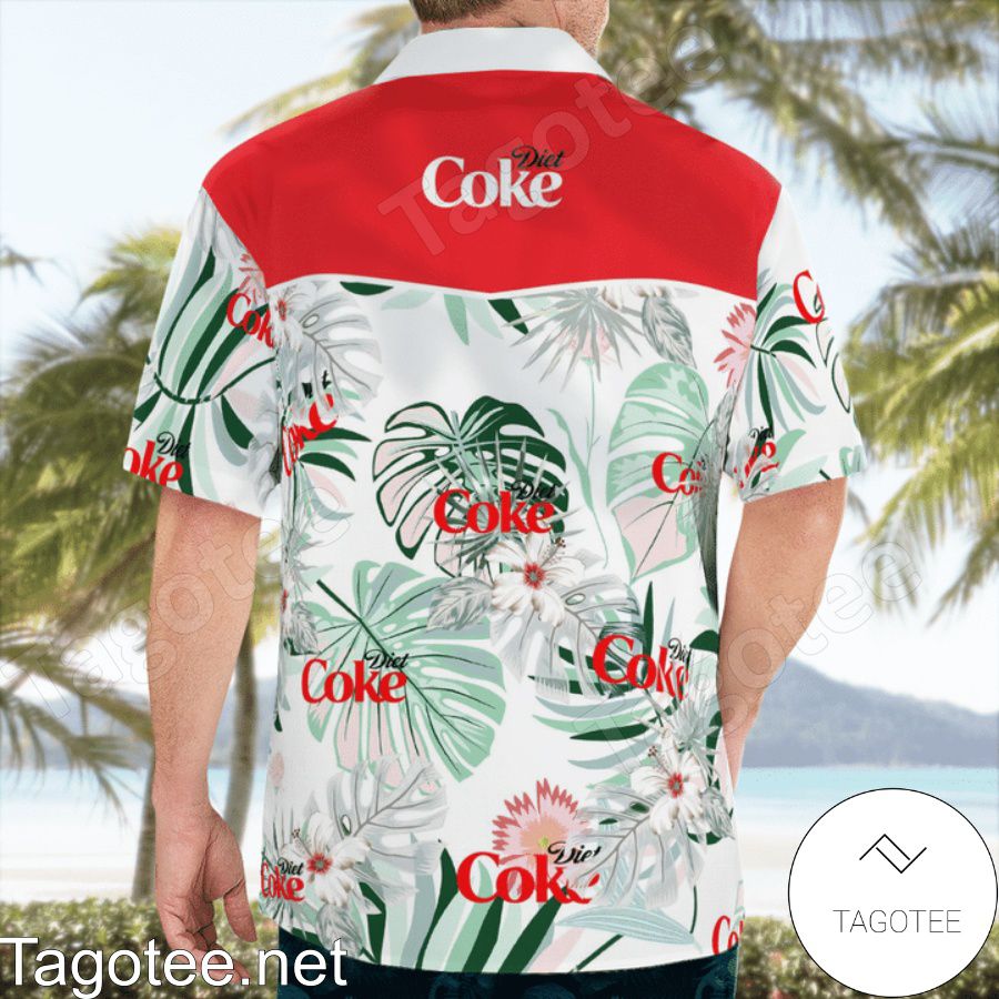 Diet Coke Logo Flowery Hawaiian Shirt And Short