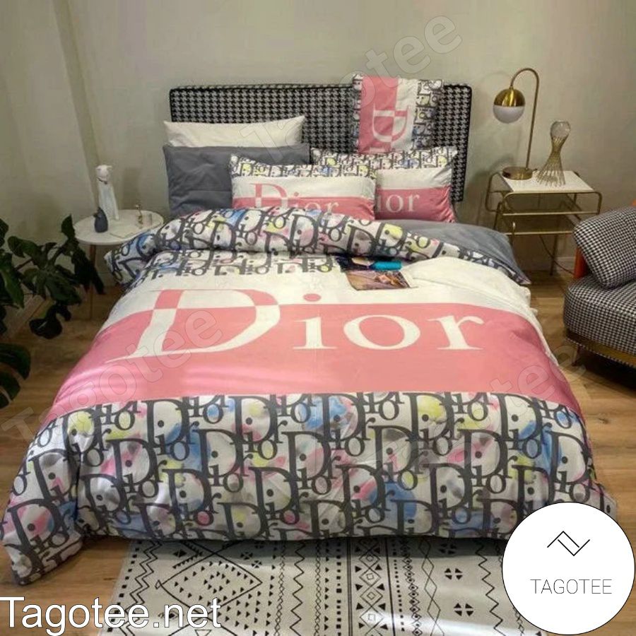 Dior Brand Name Monogram Multicolor Bedding Set