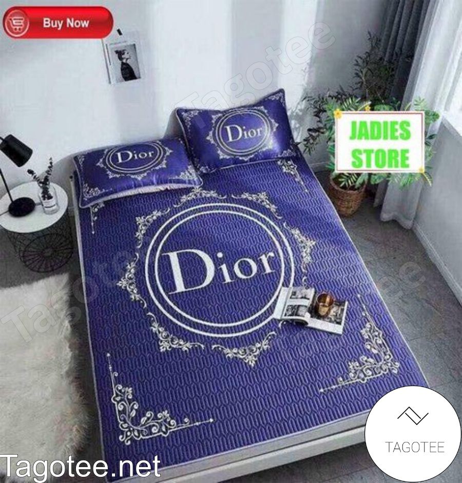Dior Luxury Brand Circle Purple Bedding Set