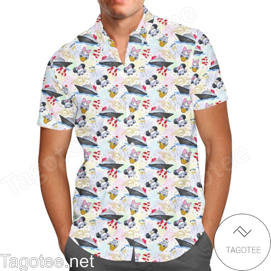 Disney Cruise Donald Daisy Cartoon Graphics Hawaiian Shirt And Short