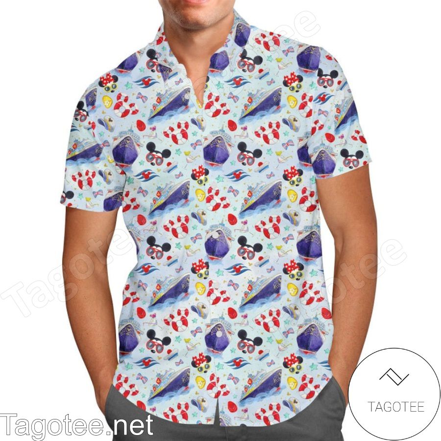Disney Cruise Pattern Cartoon Graphics Hawaiian Shirt And Short
