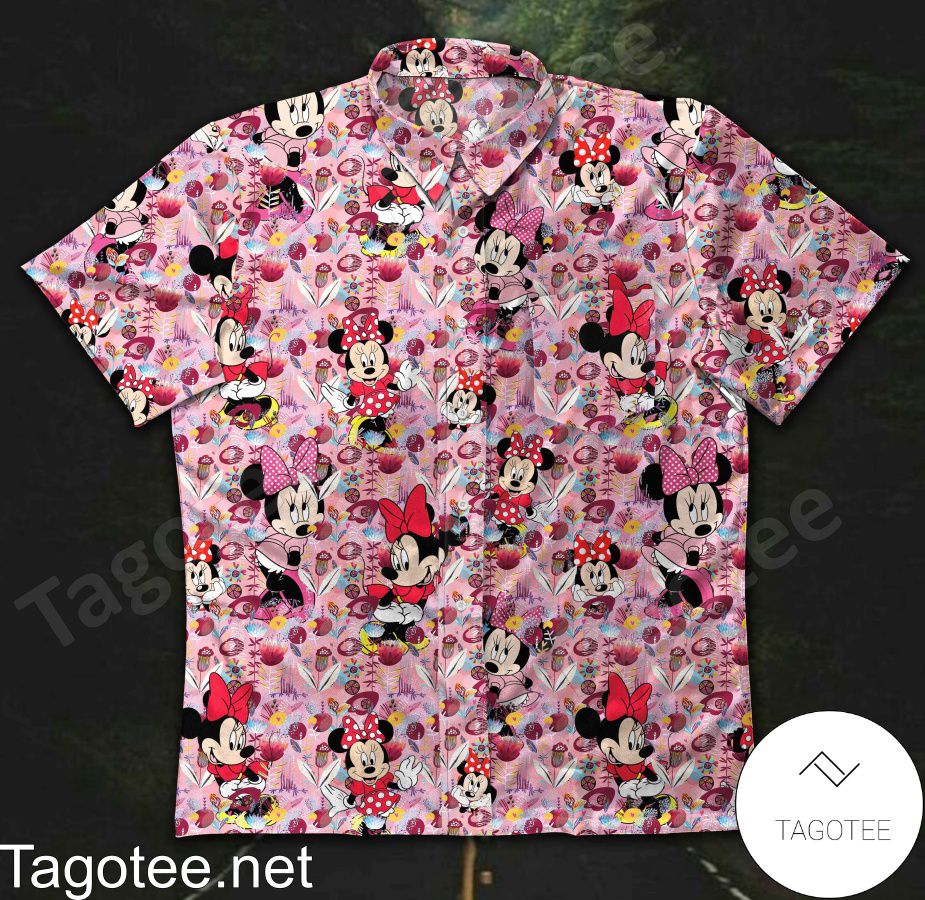 Disney Minnie Mouse Pink Hawaiian Shirt