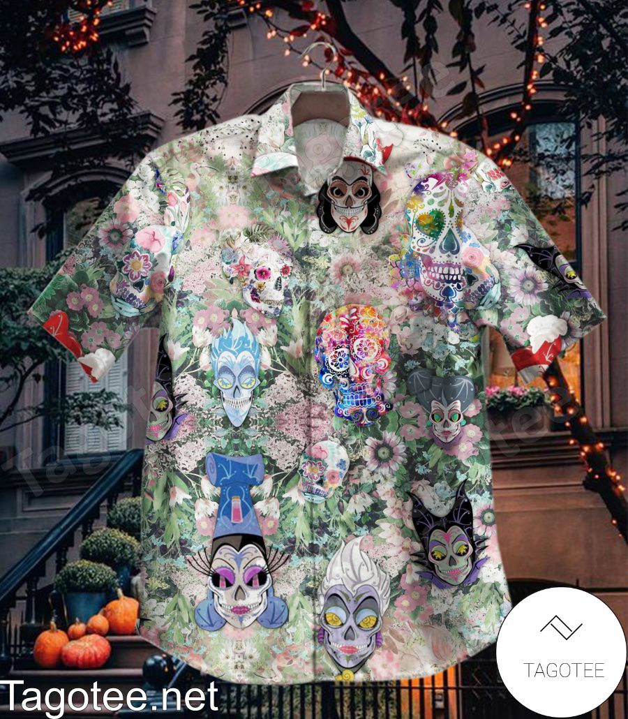 Disney Sugar Skull Flower Hawaiian Shirt