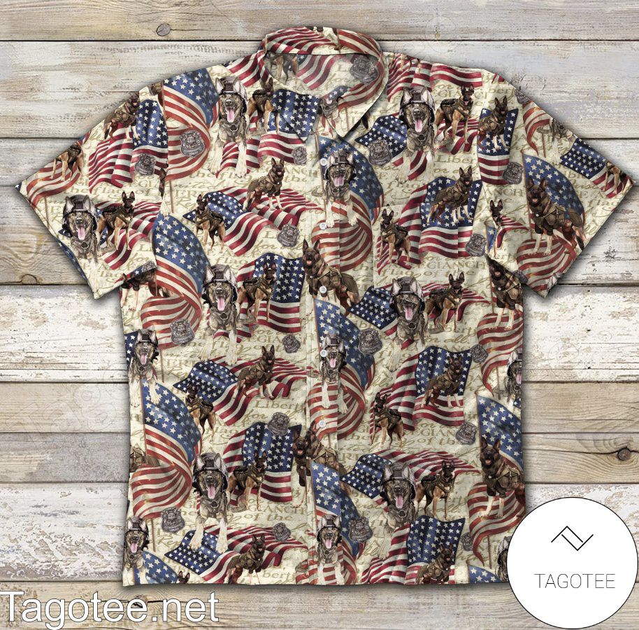 Hot Deal Dogs In Warfare American Flag Hawaiian Shirt