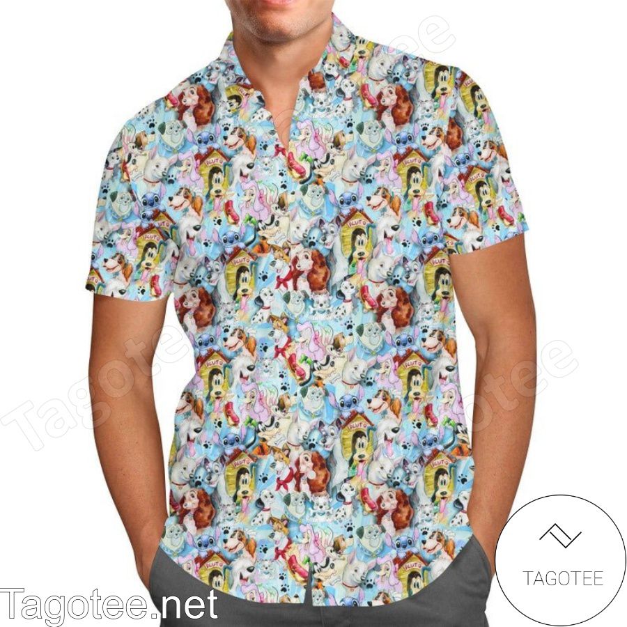 Dogs Of Disney Universe Disney Cartoon Graphics Hawaiian Shirt And Short