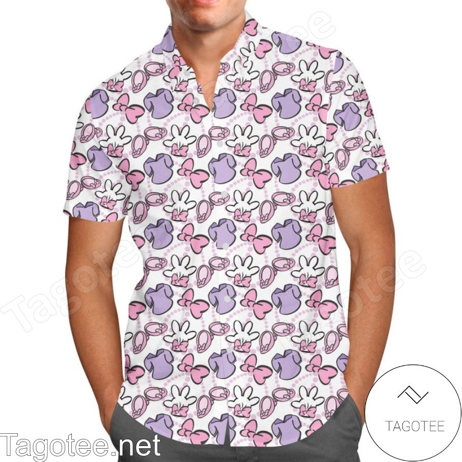 Dress Like Daisy Duck Disney Cartoon Graphics Inspired Hawaiian Shirt And Short