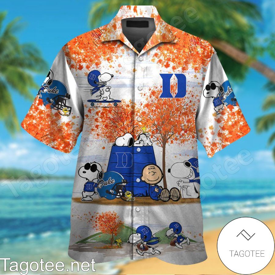 Duke Blue Devils Snoopy Autumn Hawaiian Shirt And Short