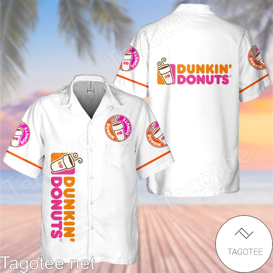 Dunkin Donuts Coffee White Hawaiian Shirt And Short