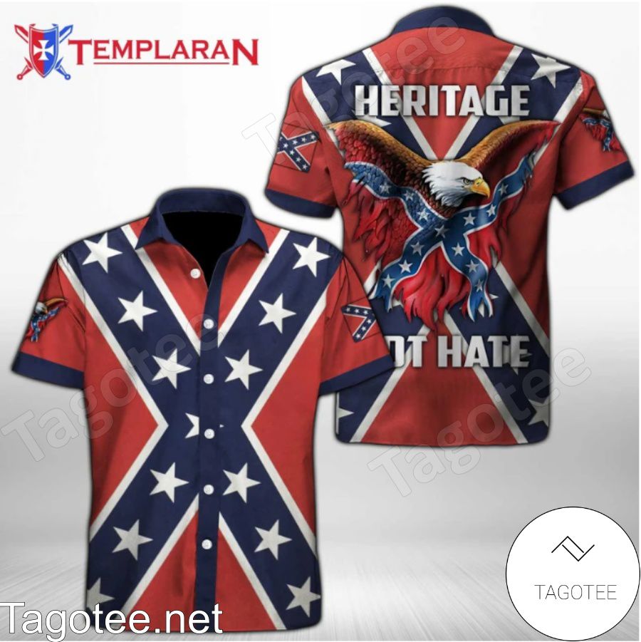 Eagle Heritage Not Hate Red Hawaiian Shirt