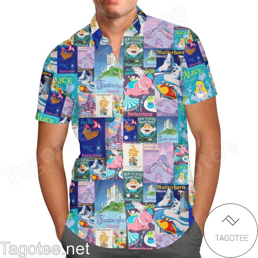 Fantasyland Disney Cartoon Graphics Hawaiian Shirt And Short