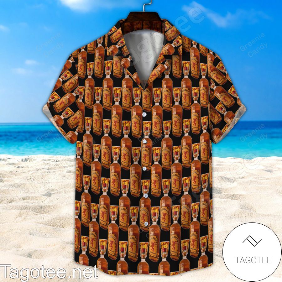 Fireball Whisky Bottle Seamless Unisex Hawaiian Shirt And Short
