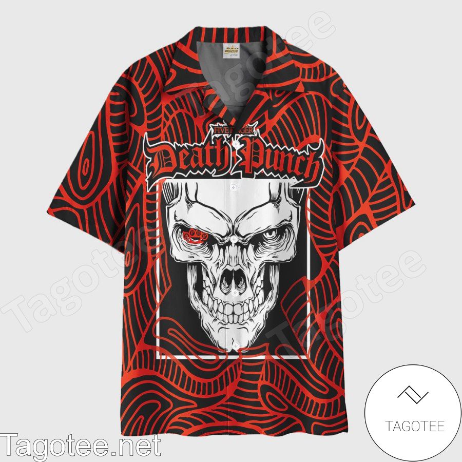 Five Finger Death Punch Skull Hawaiian Shirt And Short