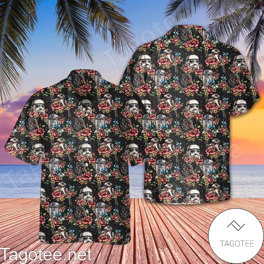 Floral Stormtrooper Star Wars Black Hawaiian Shirt And Short