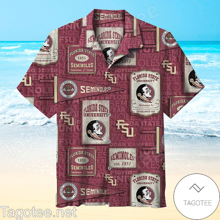 Florida State University Established 1851 Letters Background Hawaiian Shirt