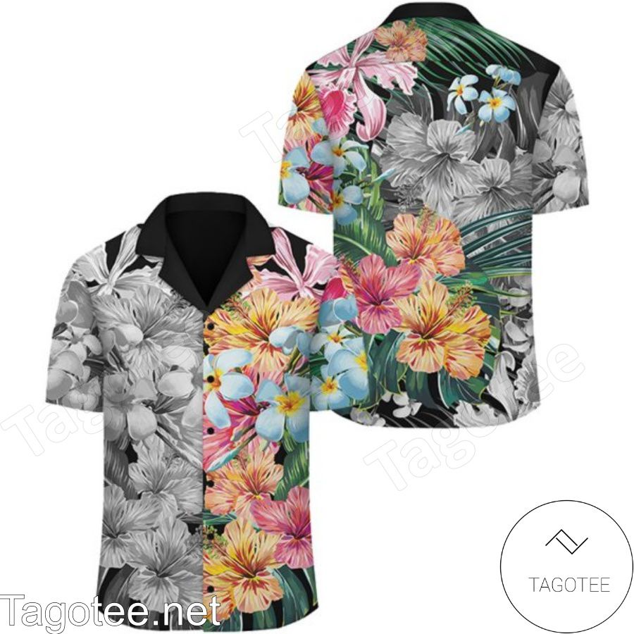 Forest Tropical Hibiscus Flower Hawaiian Shirt