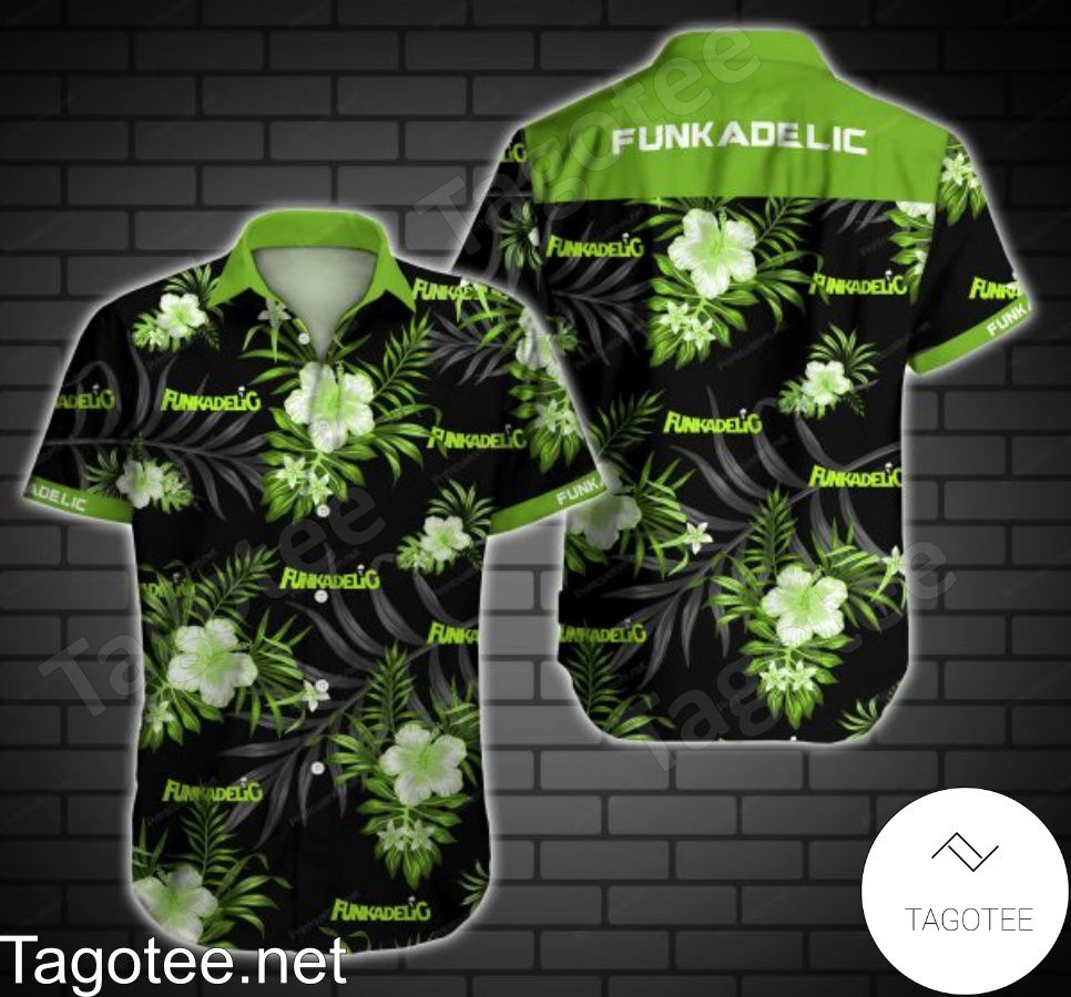 Funkadelic Neon Green Black Hawaiian Shirt