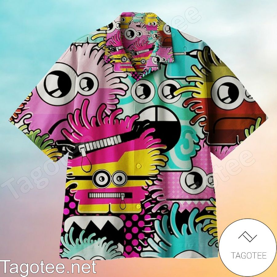 Funny Monsters Seamless Colorful Hawaiian Shirt