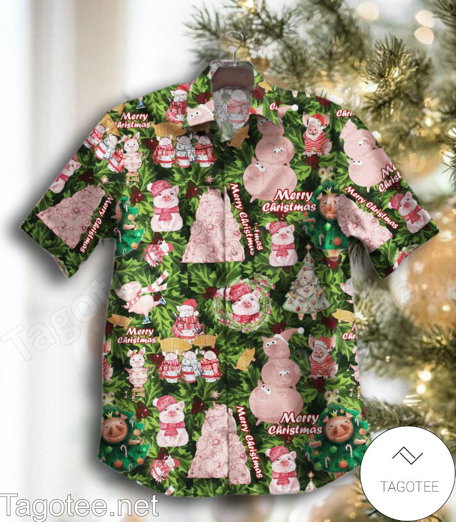 Funny Pig Merry Christmas Hawaiian Shirt