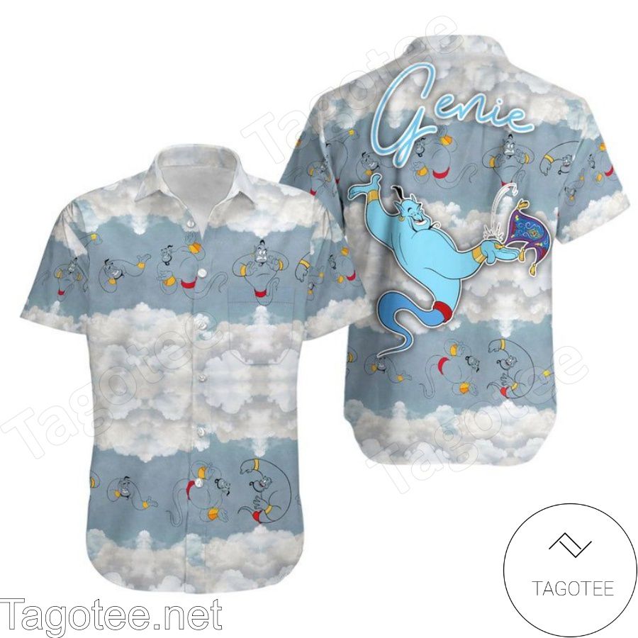 Genie Aladdin Disney Clouds Hawaiian Shirt And Short