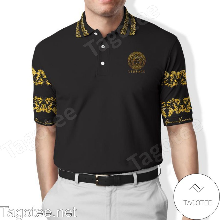 aanval oogst thee Gianni Versace Luxury Brand Black Polo Shirt - Tagotee