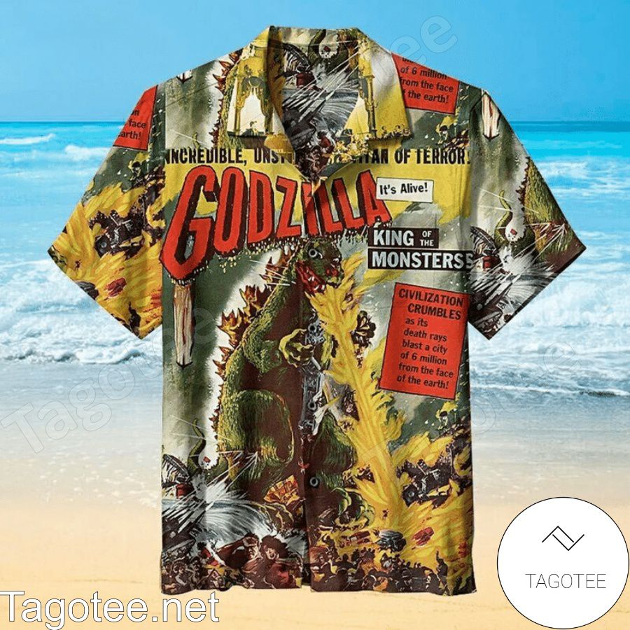 Godzilla, King Of The Monster 1956 Hawaiian Shirt And Short