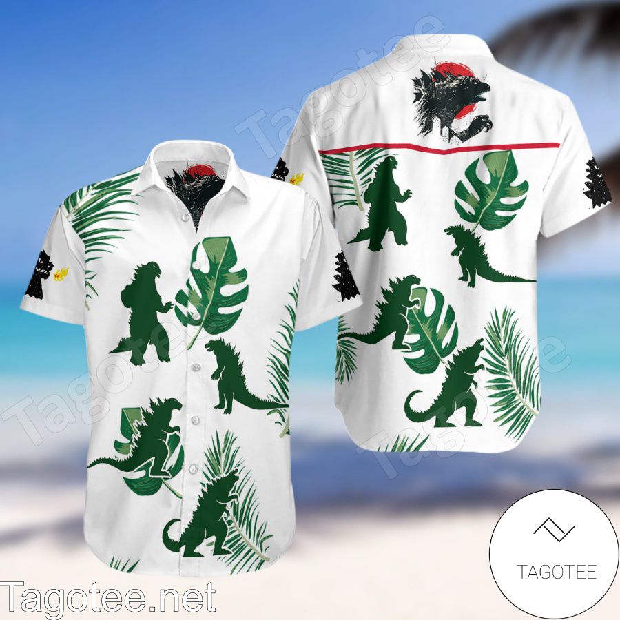 Godzilla White Hawaiian Shirt And Short