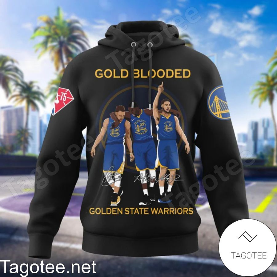Gold Blooded Golden State Warriors Curry Green And Thompson Signatures 3D Shirt, Hoodie, Sweatshirt a