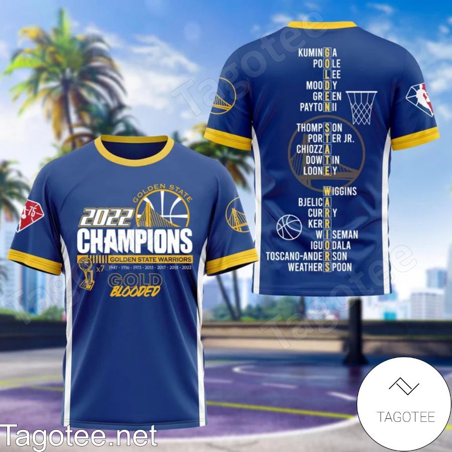 POD Golden State Warriors 7 Times Champions Gold Blooded 3D Shirt, Hoodie, Sweatshirt