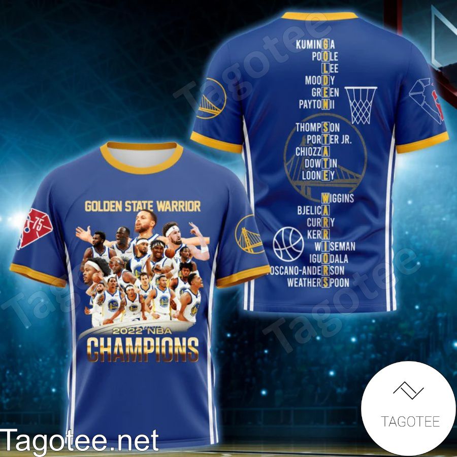 Golden State Warriors Great Team 2022 Nba Champions Navy 3D Shirt, Hoodie, Sweatshirt