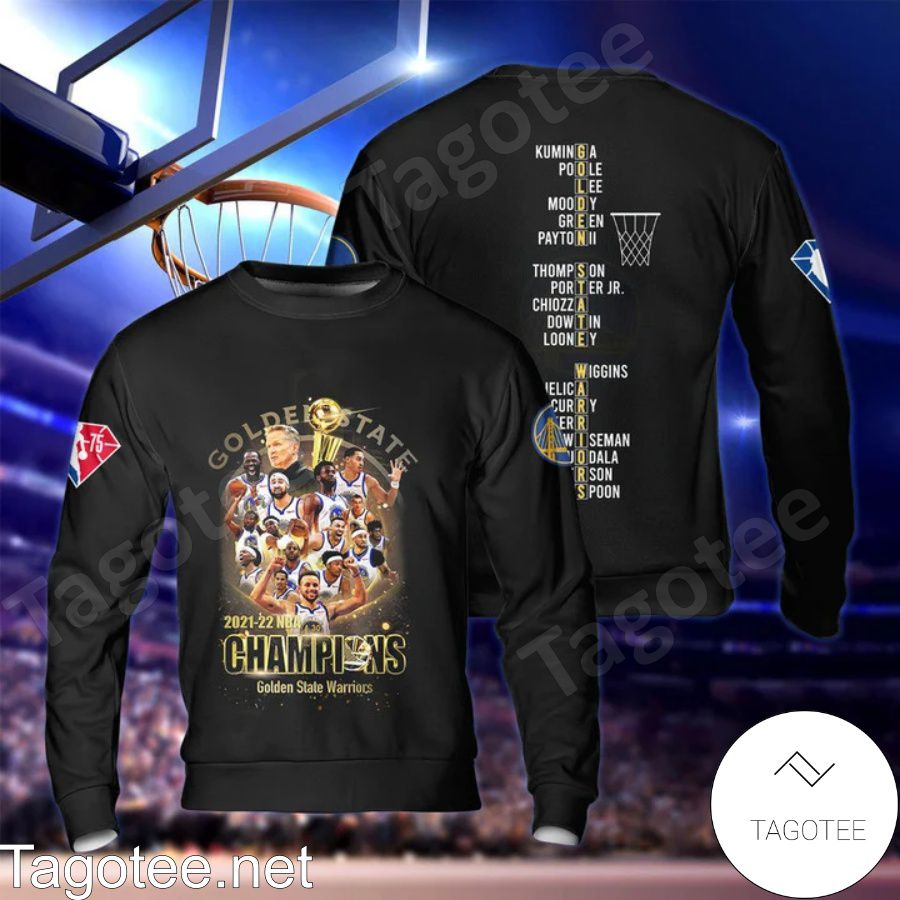 Golden State Warriors Team 2021-22 Nba Champions Black 3D Shirt, Hoodie, Sweatshirt a