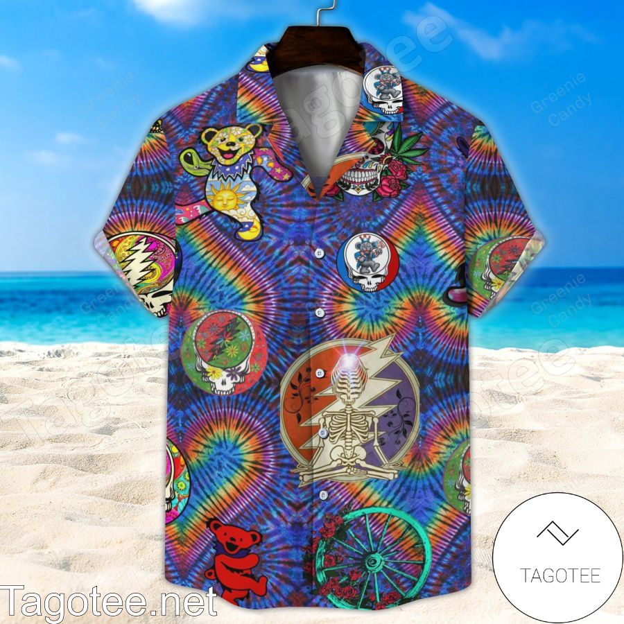 Grateful Dead Heart Tiedye Unisex Hawaiian Shirt And Short