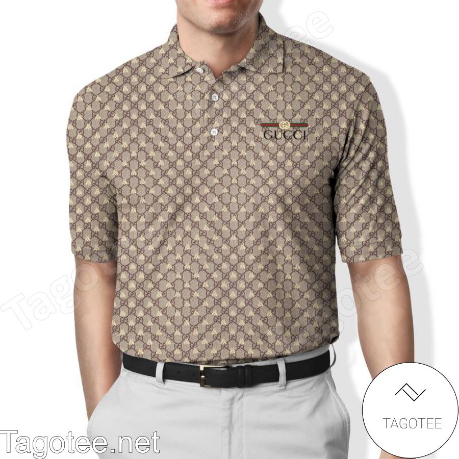 Gucci Bee Monogram Brown Polo Shirt