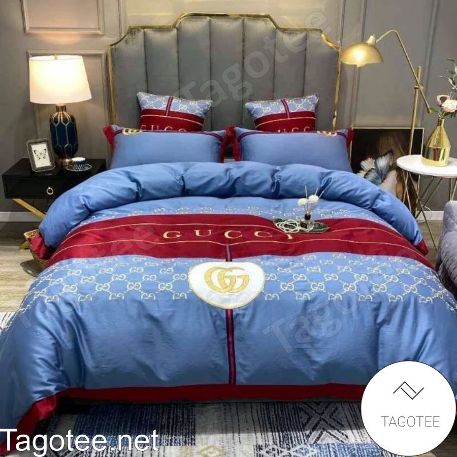Gucci Blue Mix Red Luxury Bedding Set