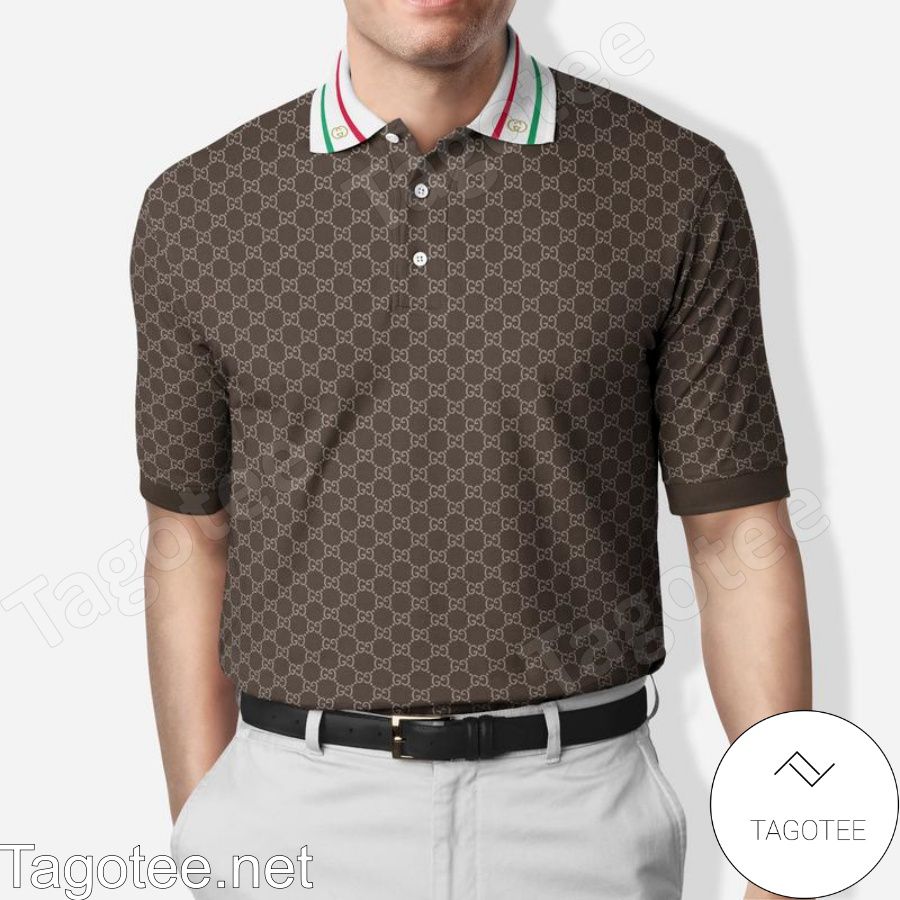 Gucci Brown Monogram Polo Shirt