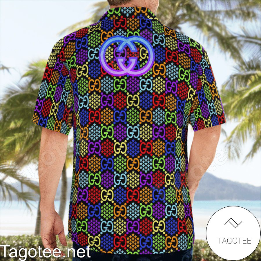 Gorgeous Gucci GG Psychedelic Hawaiian Shirt And Beach Shorts