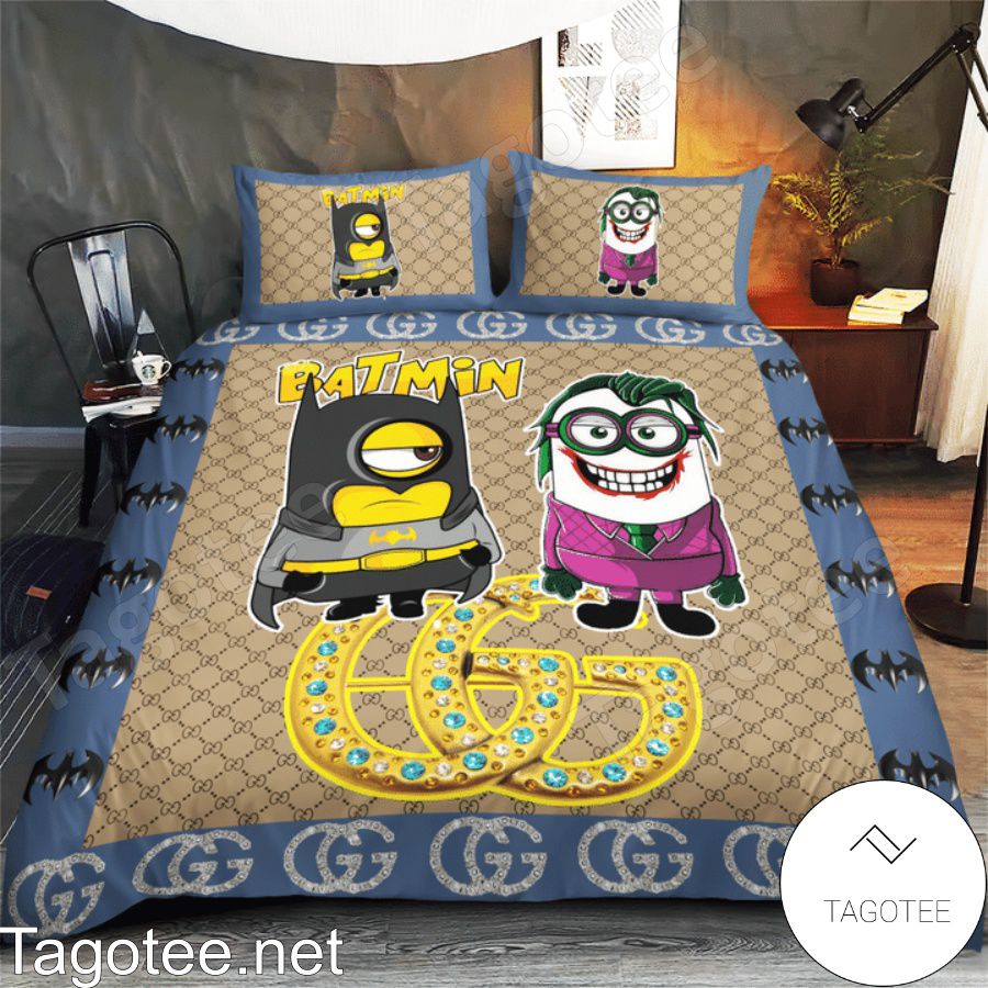 Gucci Minion Bat Min And Joker Cute Bedding Set