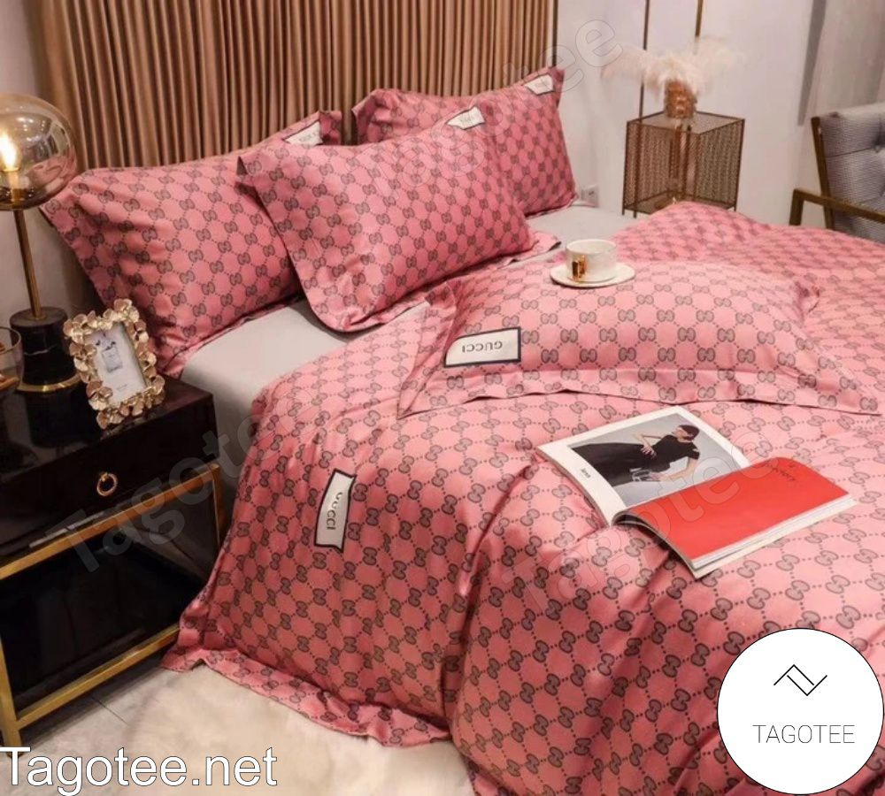 Gucci Monogram Pink Luxury Bedding Set