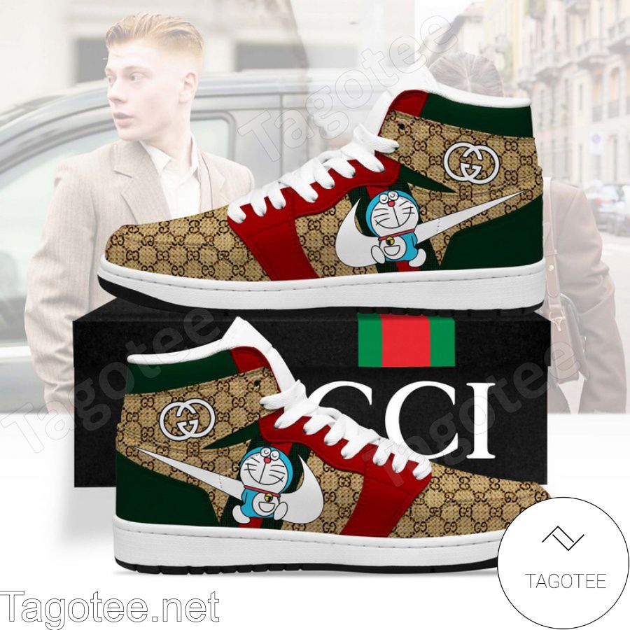 Gucci Nike Doraemon Air Jordan High Top Shoes Sneakers - Tagotee