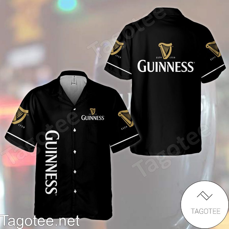 Guinness Beer Black Hawaiian Shirt And Short