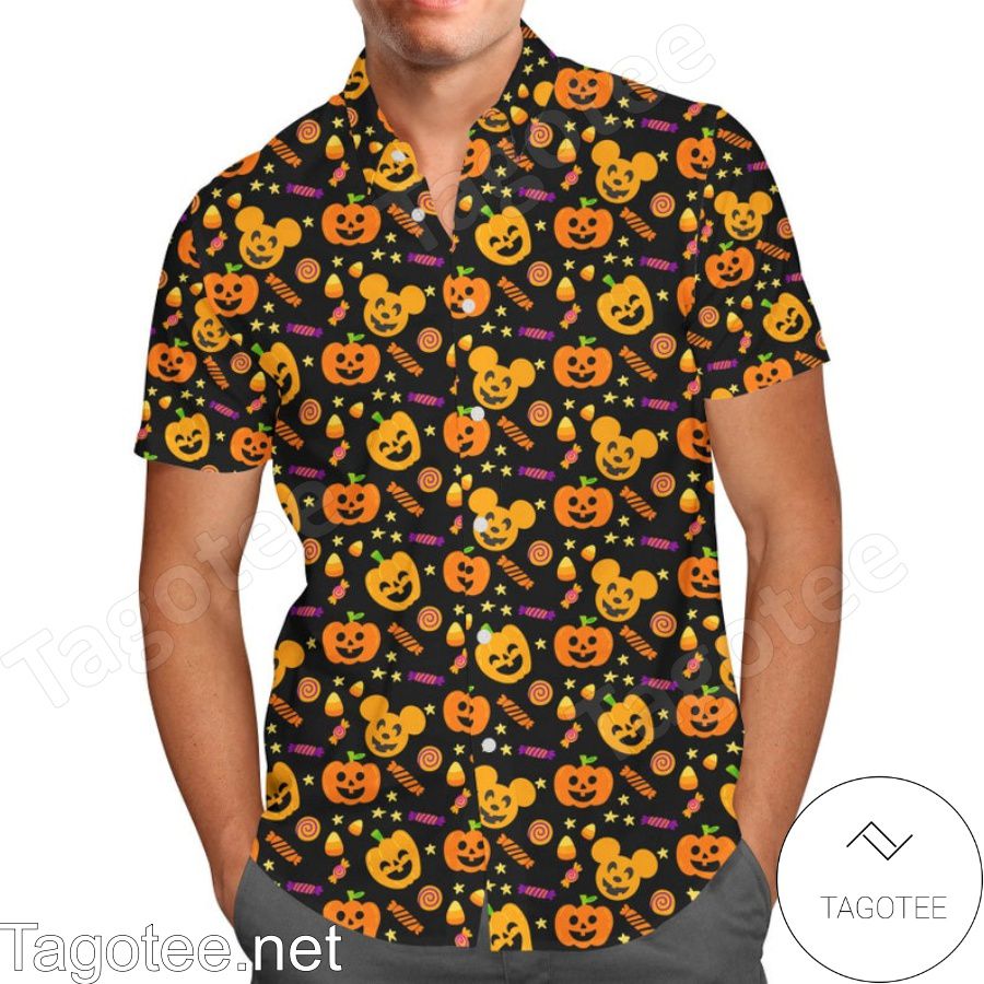 Halloween Mickey Pumpkins Disney Inspired Hawaiian Shirt And Short