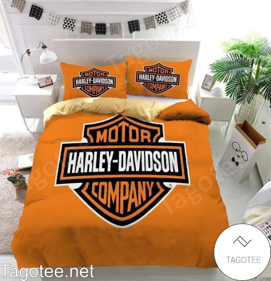 Harley-davidson Motor Company Orange Bedding Set
