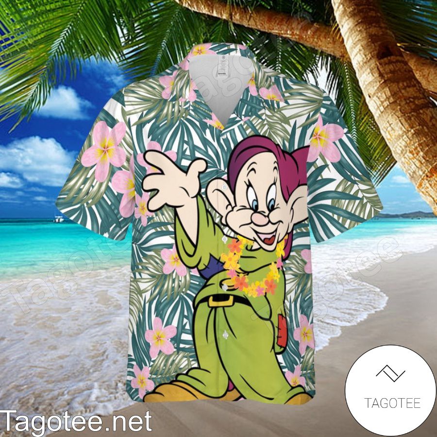 Hawaii Dopey Dwarf Snow White Disney Palm Leaves Hawaiian Shirt And Short
