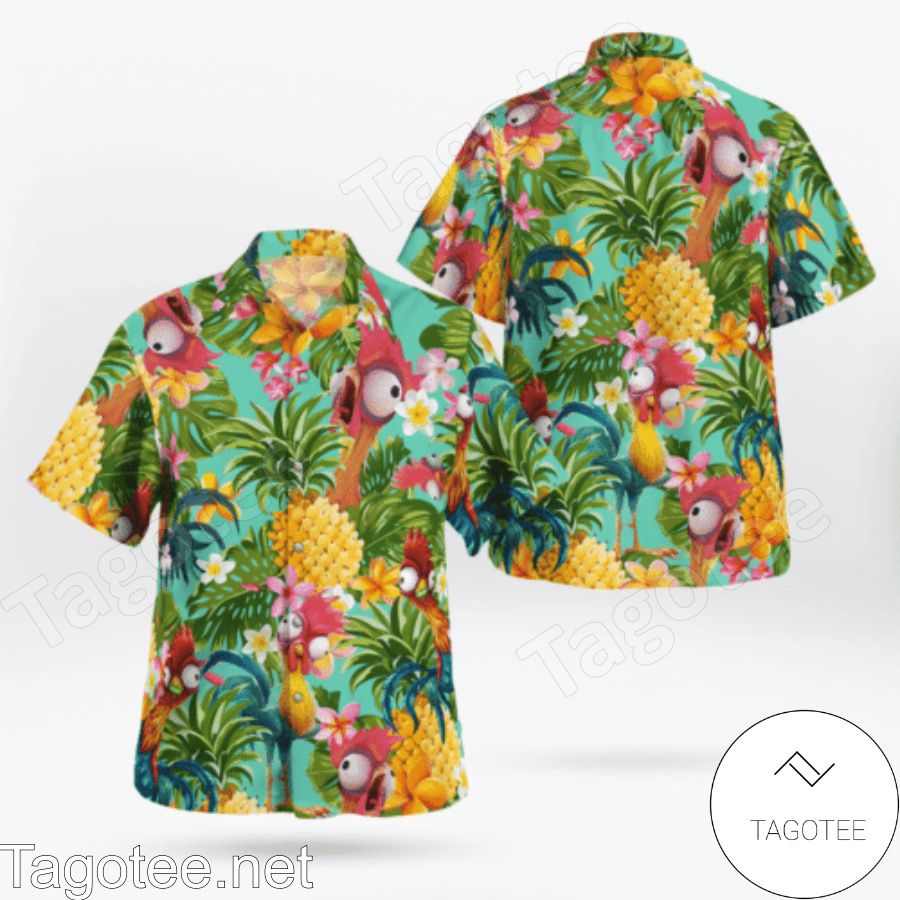 Hei Hei Pineapple Tropical Button Hawaiian Shirt And Short
