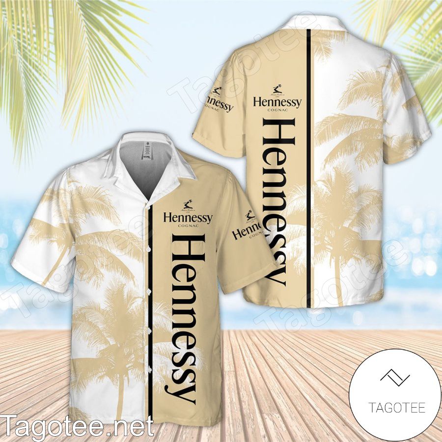 Hennessy Palm Tree White Yellow Hawaiian Shirt And Short