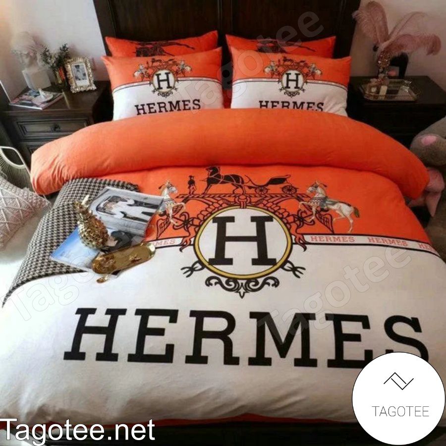 Hermes Brand Name And Logo Luxury Bedding Set