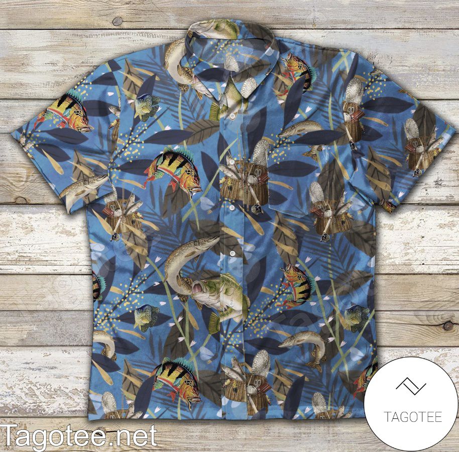 Hobbies Fishing Blue Hawaiian Shirt