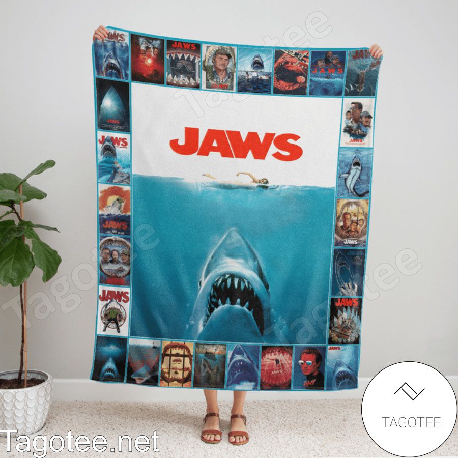 Horror Movie Jaws Quilt Blanket