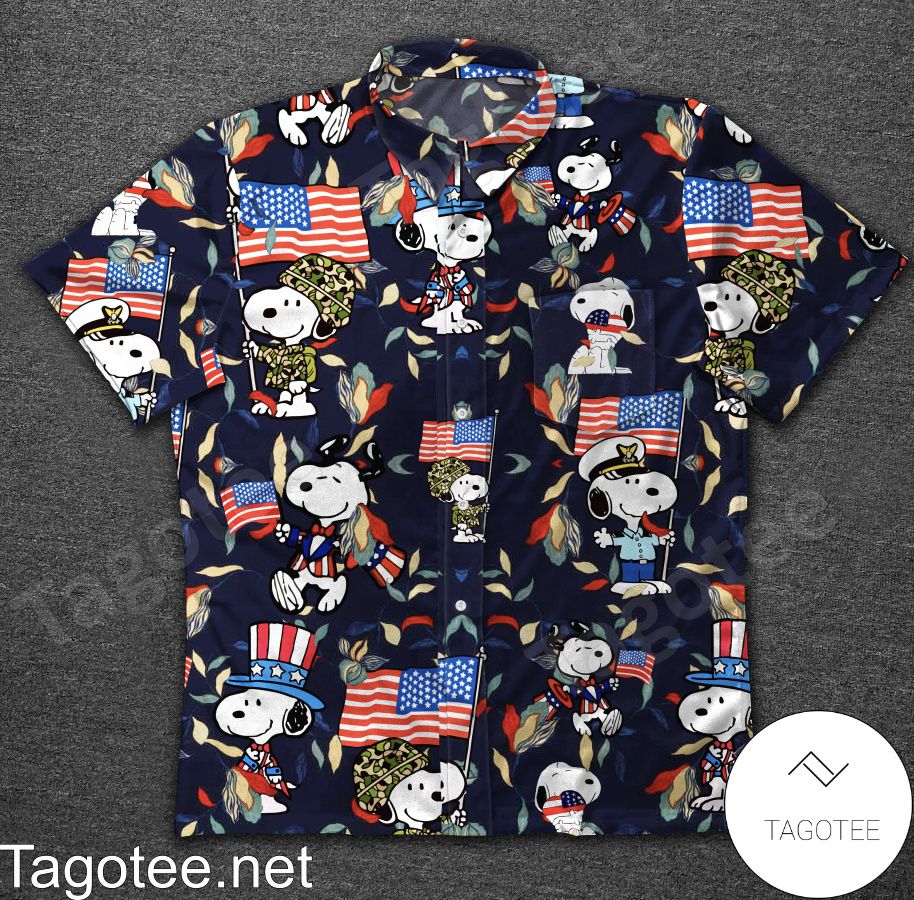 Independence Day Snoopy Navy Hawaiian Shirt