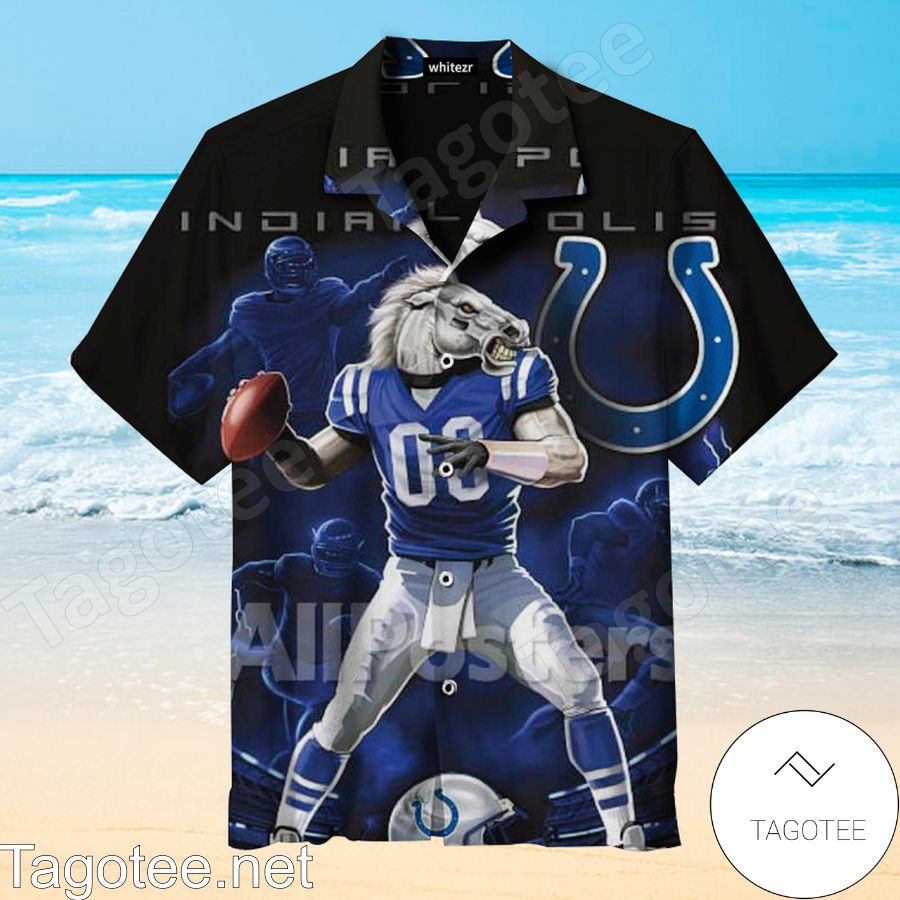 Indianapolis Colts Quarterback Mascot Poster Print Hawaiian Shirt